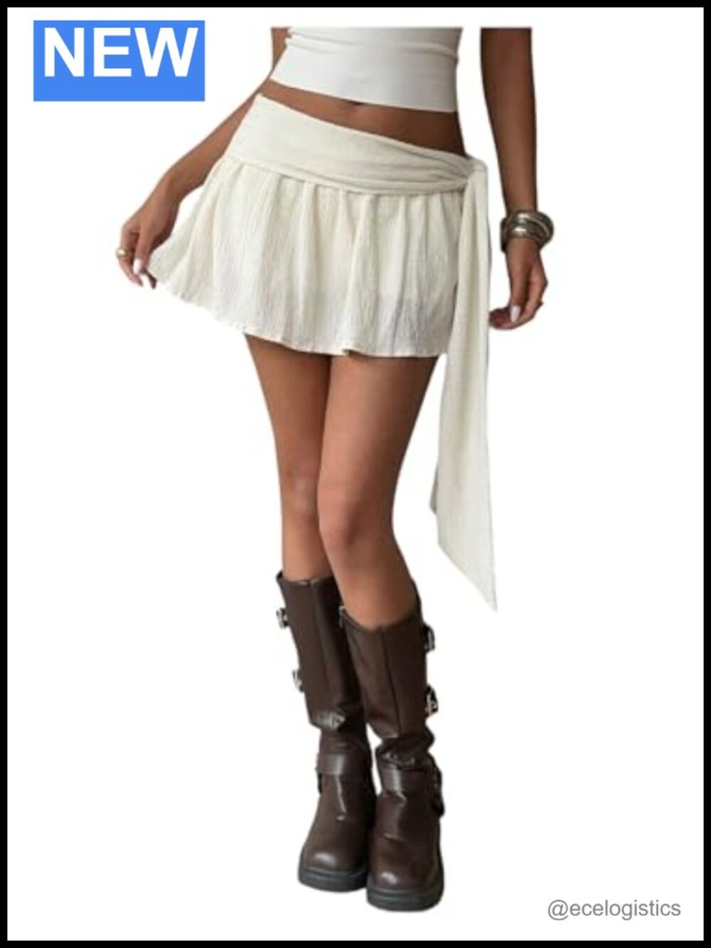 Y2K Tie Side A-Line Mini Skirt with Built-in Shorts Summer Concert Outfit